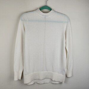 Banana Republic Italian Wool Cashmere Blend Turtleneck Tunic Sweater Ivory XS